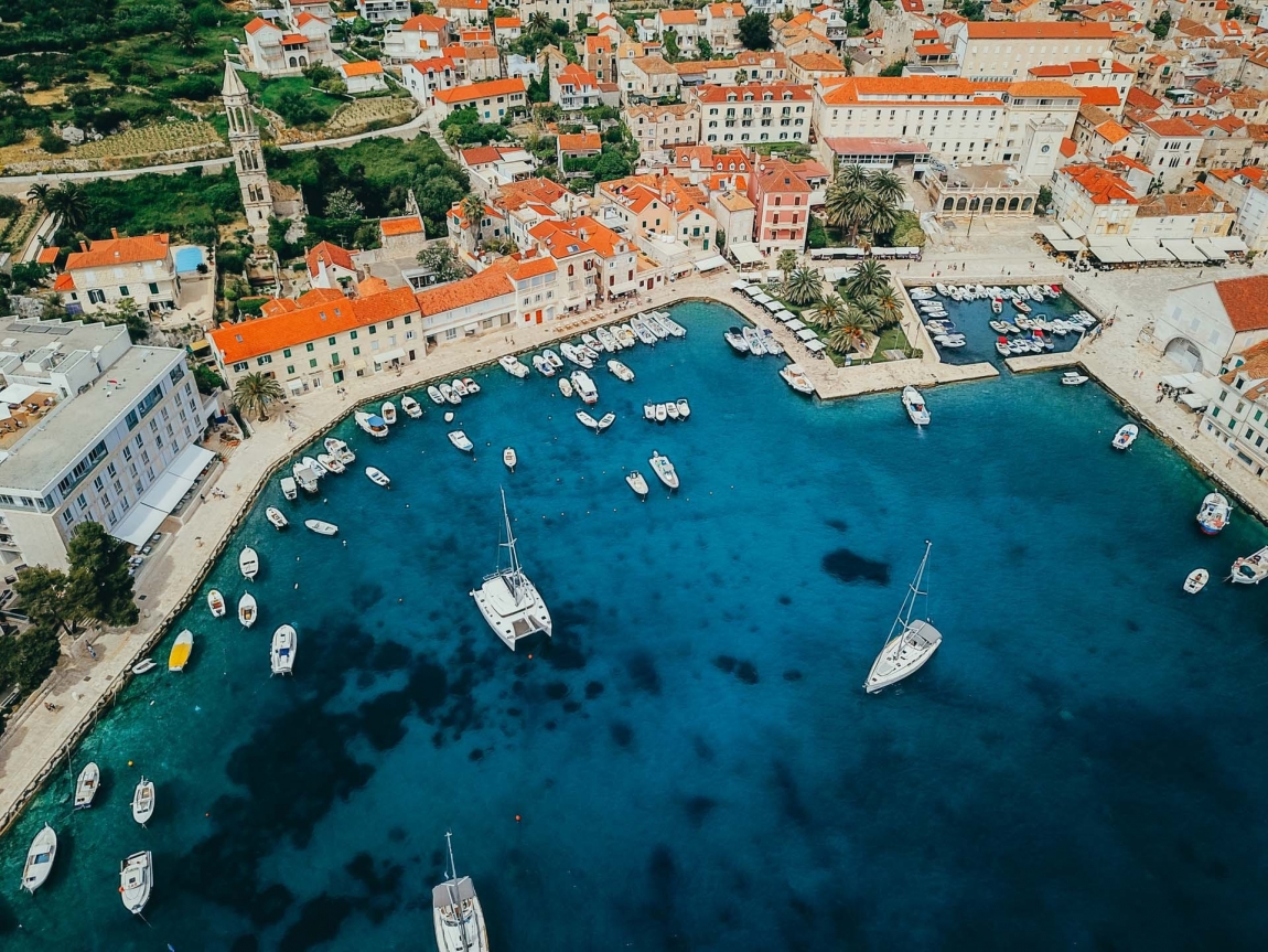 trogir seafront from sky croatia holidays