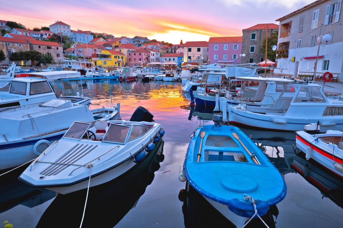 sali boats in harbor croatia holidays