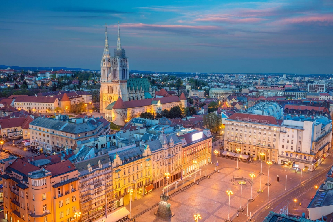 zagreb cathedral night croatia holidays