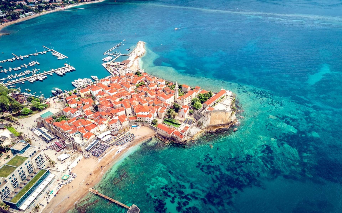 budva from sky croatia holidays