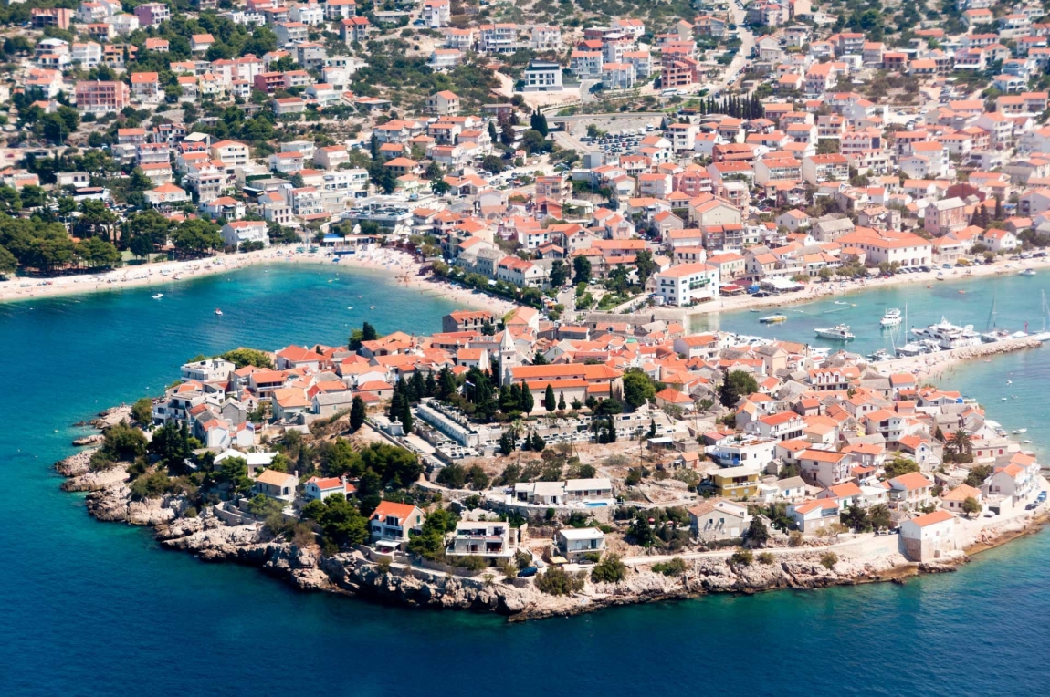 primosten from sky croatia holidays