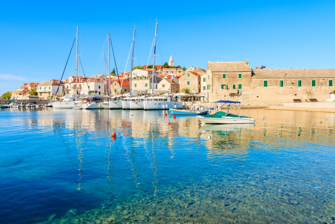 primosten boats in harbor croatia holidays